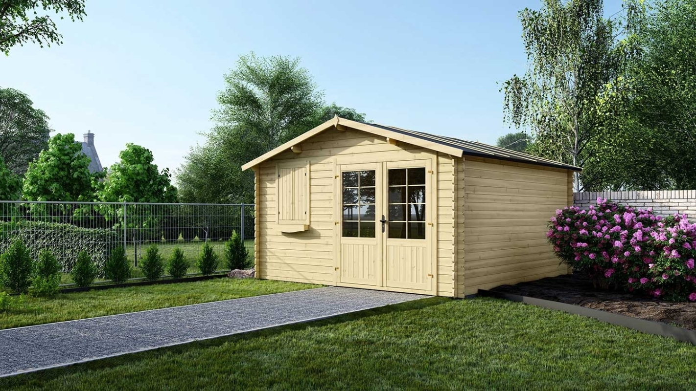 foto del prodotto casetta da giardino in legno - 16.00m2 - 4.00x4.00m - 28mm - colore: naturale - dom130 - altanka