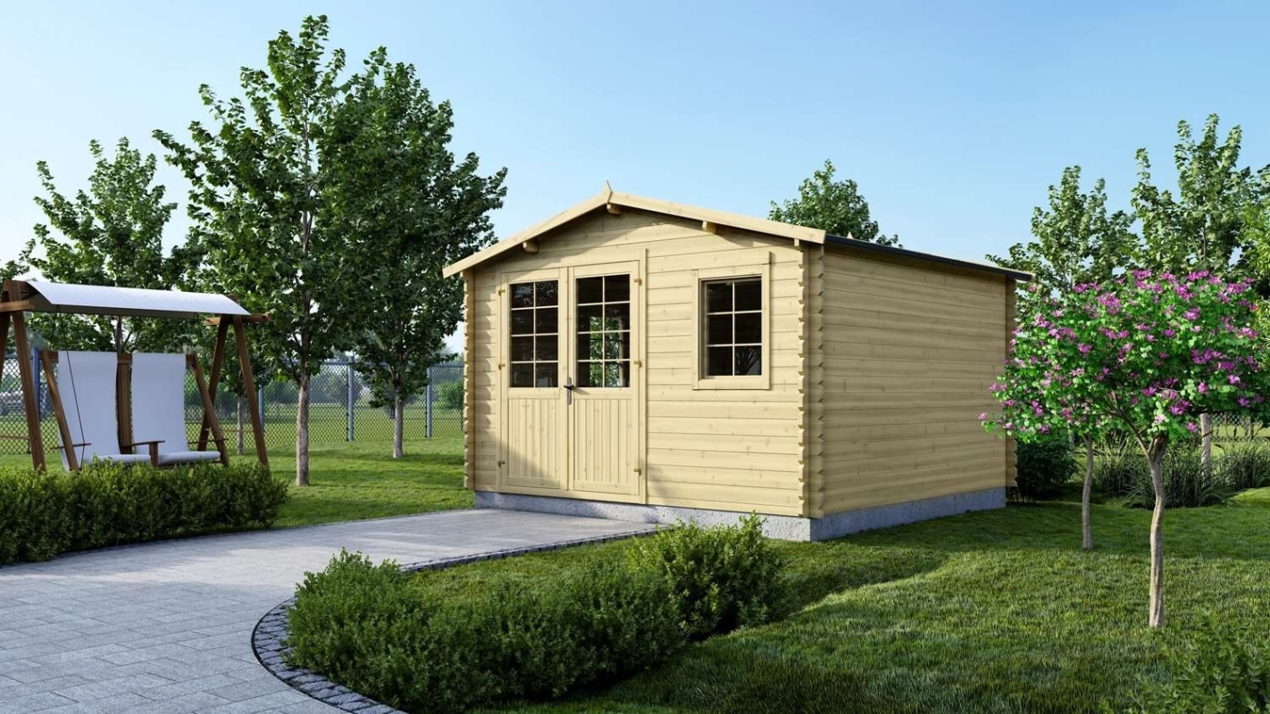 foto del prodotto casetta da giardino in legno 16m2 4x4m 40mm colore naturale dom611 altanka