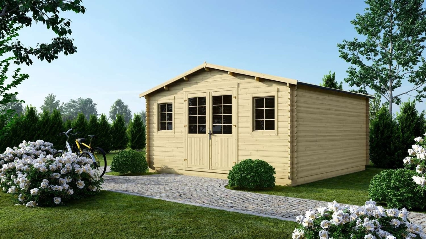 foto del prodotto casetta da giardino in legno 20.00m2 5.00x4.00m 40mm colore naturale dom598 altanka