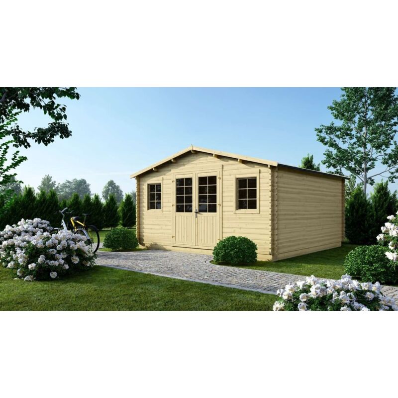 foto del prodotto casetta da giardino in legno 20m2 5x4m 40mm colore naturale dom598