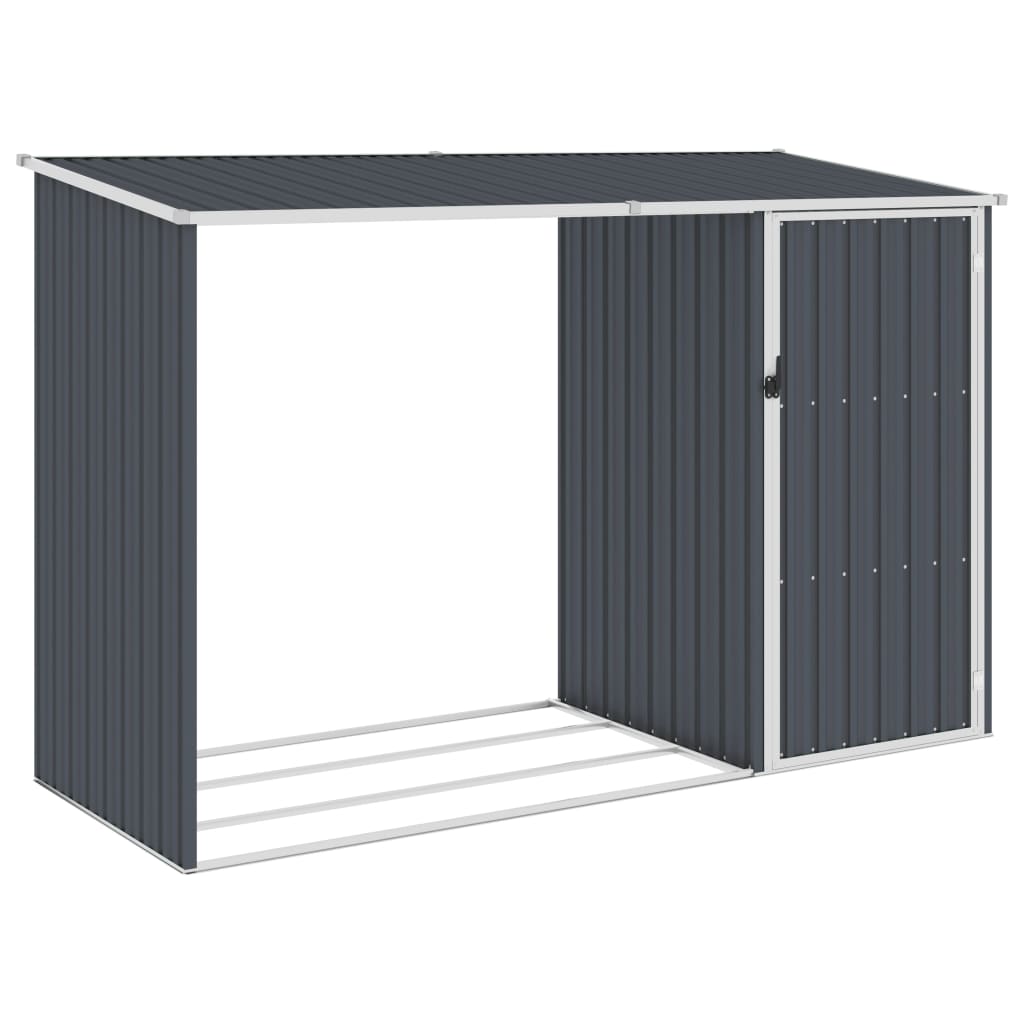 foto del prodotto casetta da giardino in legno 245 x 98 x 159 cm in acciaio zincato antracite 02 0022396