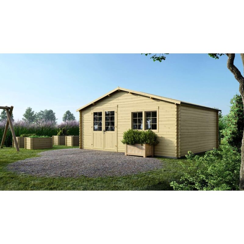 foto del prodotto casetta da giardino in legno 30m2 6x5m 40mm colore naturale dom747