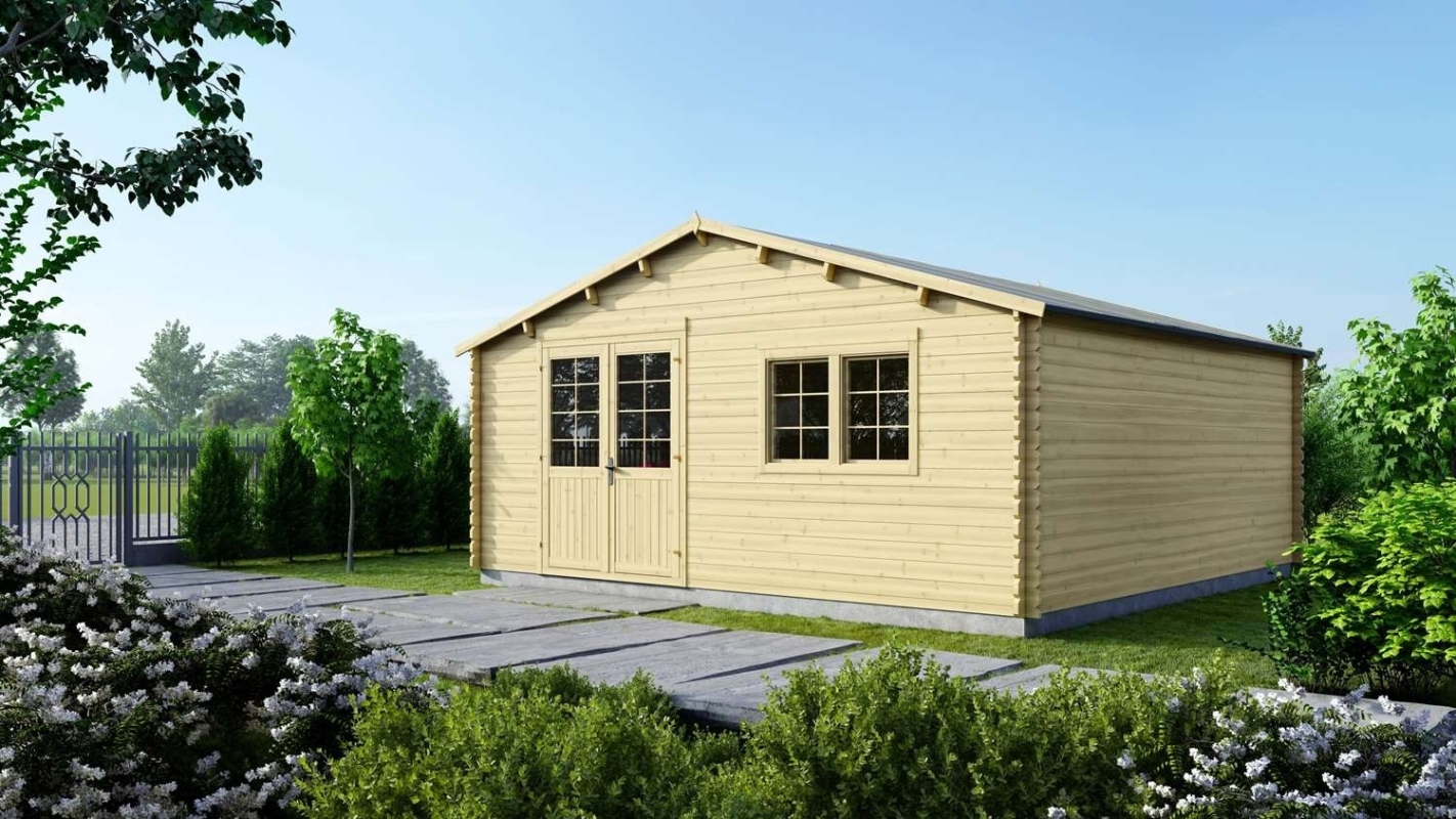 foto del prodotto casetta da giardino in legno - 36.00m2 - 6.00x6.00m - 40mm - colore: naturale - dom749 - altanka