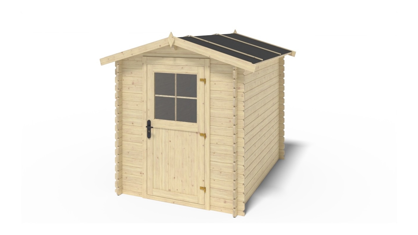foto del prodotto casetta da giardino in legno 4.75m2 1.90x2.50m 28mm colore naturale dom594 altanka
