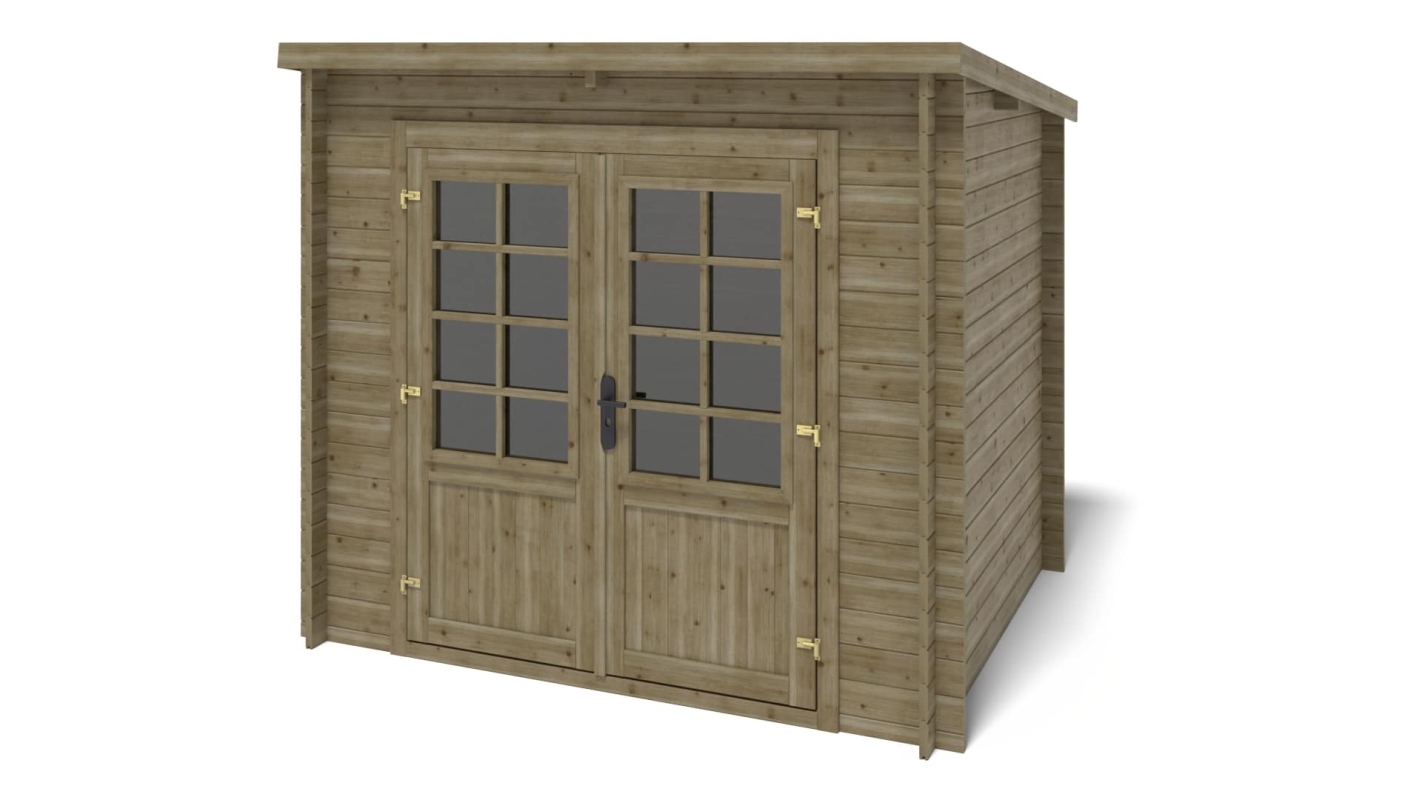foto del prodotto casetta da giardino in legno 5m2 2,50x2m impregnata 28mm colore verde dom725 altanka