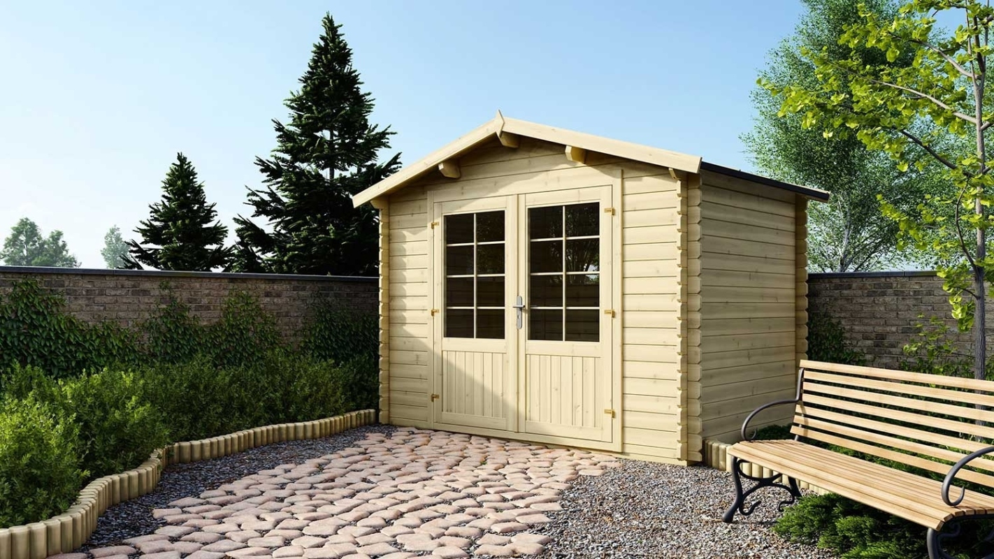 foto del prodotto casetta da giardino in legno 6.00m2 3.00x2.00m 28mm colore naturale dom420 altanka