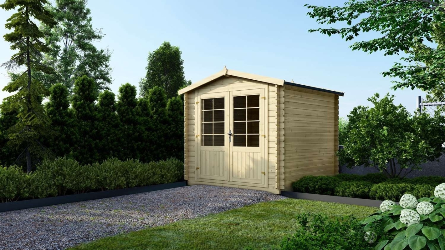 foto del prodotto casetta da giardino in legno 6,25m2 2,50x2,50m 28mm colore naturale dom521 altanka