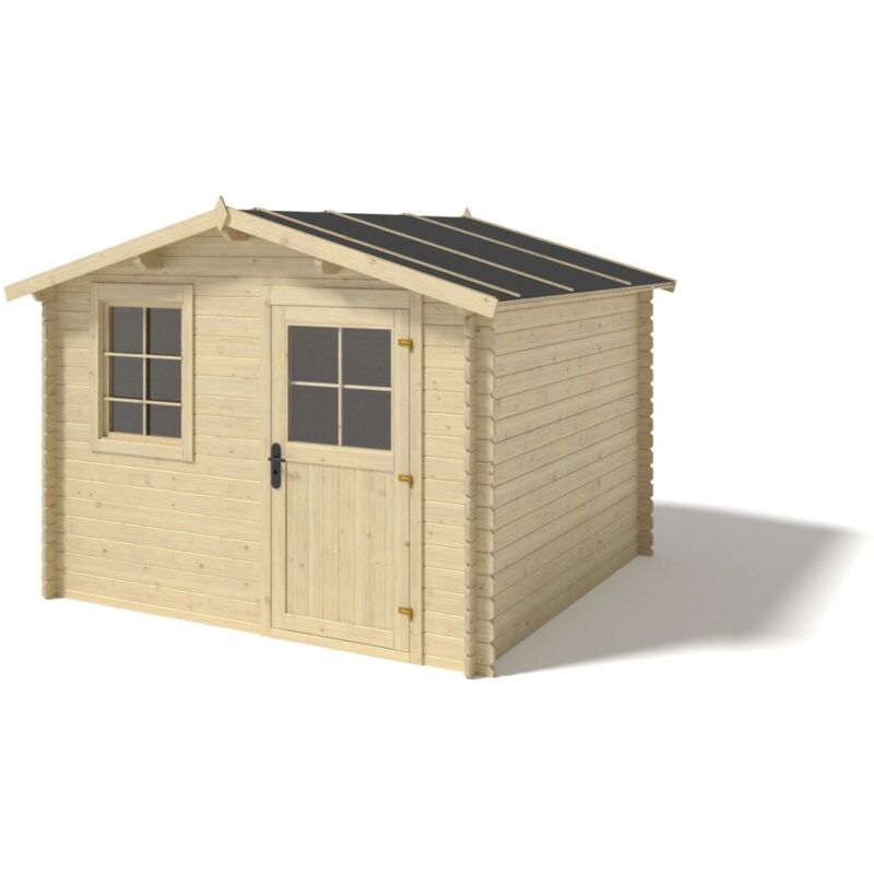foto del prodotto casetta da giardino in legno 6m2 3x2m 28mm colore naturale dom472