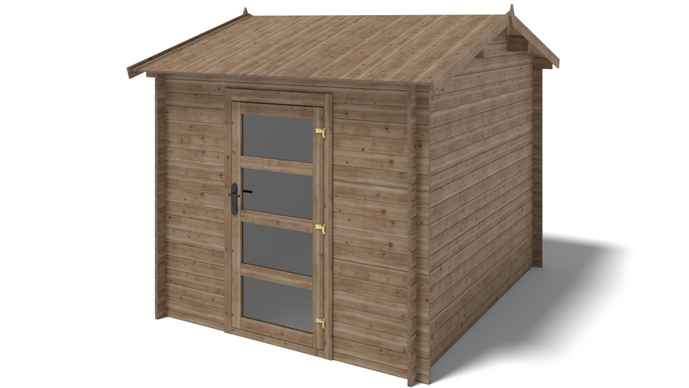 foto del prodotto casetta da giardino in legno 7,50m2 2,50x3m impregnata 28mm colore marrone dom675 altanka