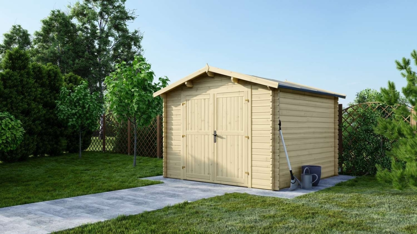 foto del prodotto casetta da giardino in legno 9m2 3x3m 28mm colore naturale dom531 altanka