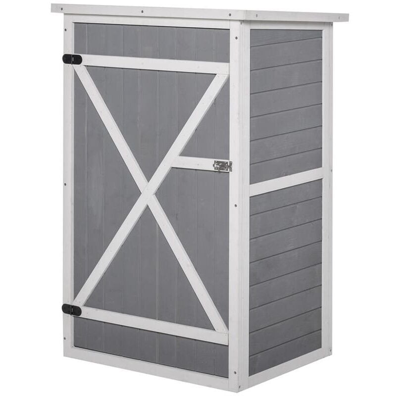 foto del prodotto casetta da giardino in legno di abete 75x56x115 cm colore grigio