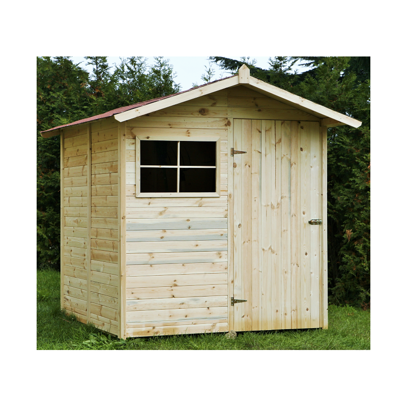 foto del prodotto casetta da giardino in legno di pino da esterno con pavimento, ricovero attrezzi, doghe spessore 16mm articolo c200 3 100007