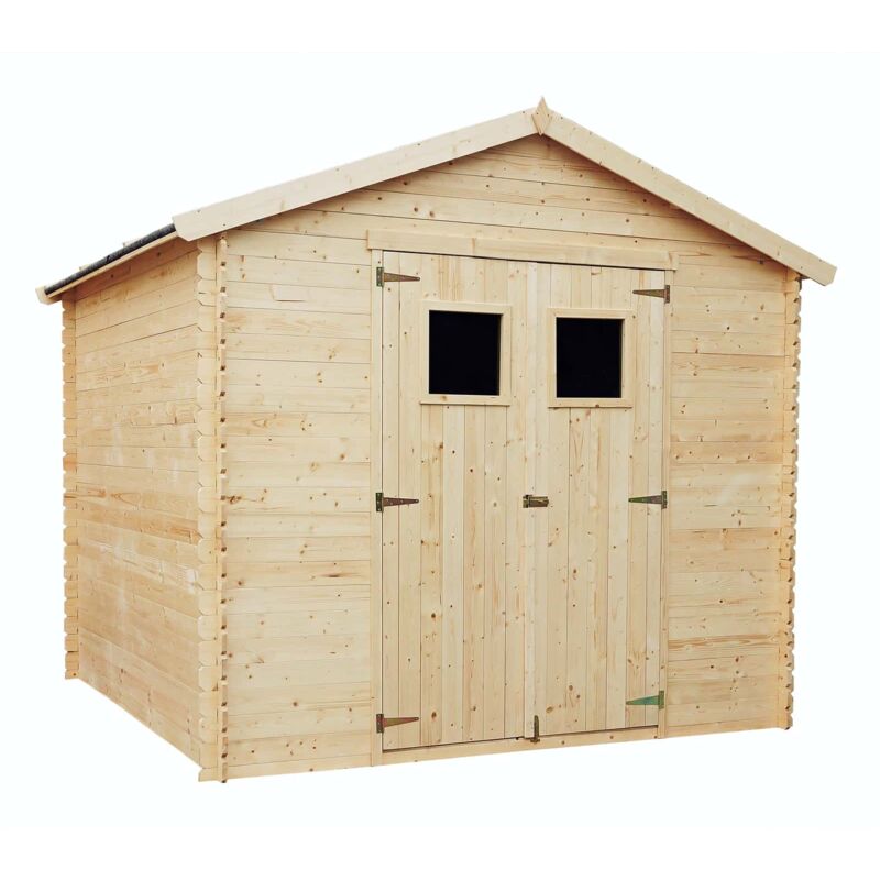 foto del prodotto casetta da giardino in legno naturale gardiun dimitri 238x238x236 cm 6,8 m guaina bituminosa porta doppia a battente