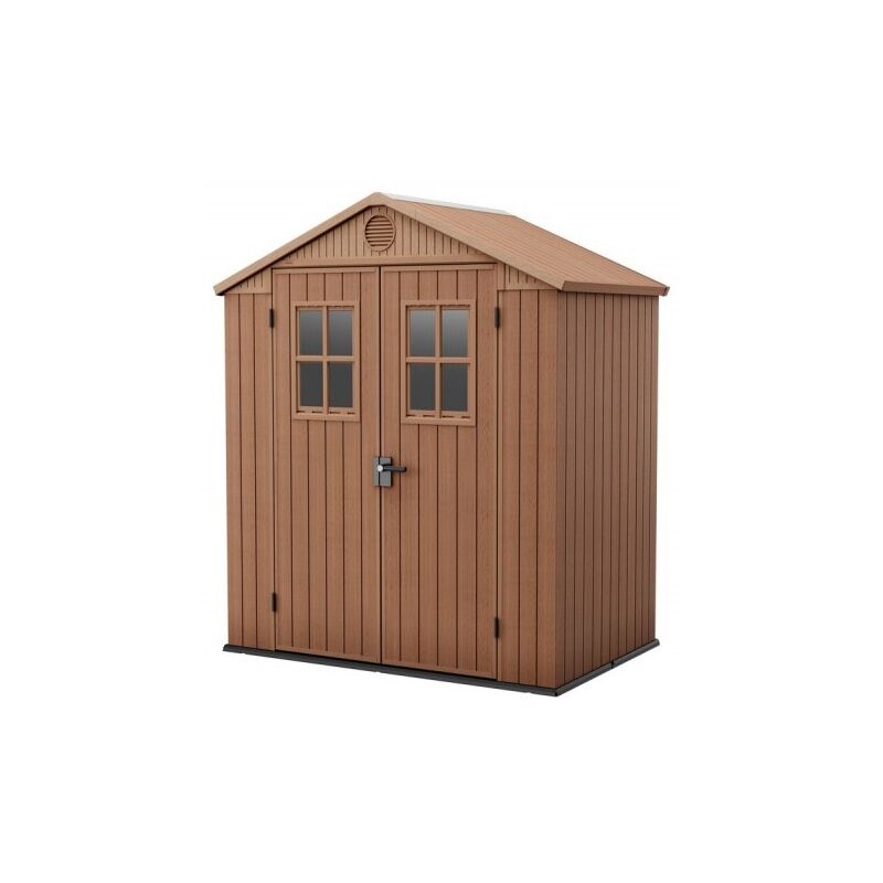 foto del prodotto casetta da giardino keter darwin 6x4 in evotech colore marrone con porta battente doppia 190x122x221 cm