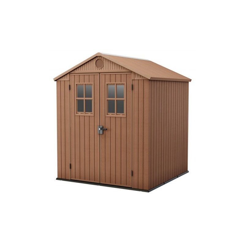 foto del prodotto casetta da giardino keter darwin 6x6 in evotech colore marrone con porta battente doppia 190x183x221 cm