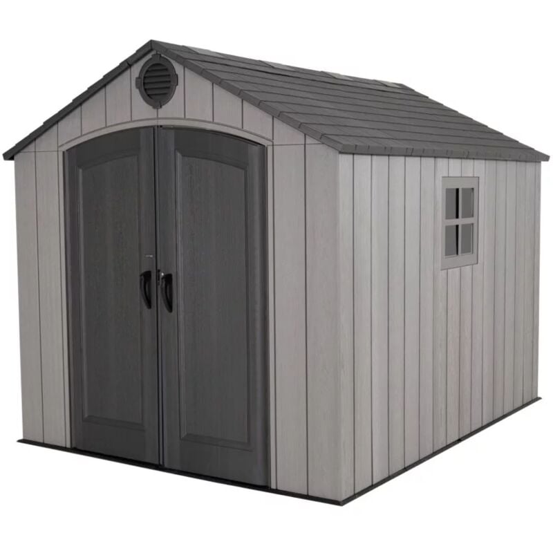 foto del prodotto casetta da giardino lifetime in resina effetto legno grigio 244x305x241 cm
