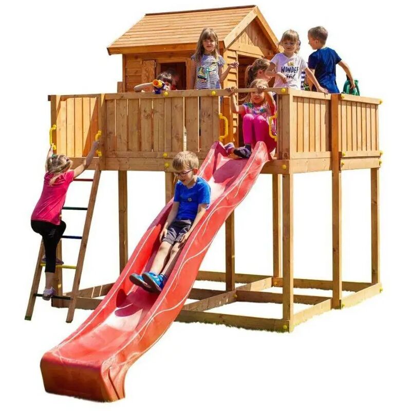 foto del prodotto casetta da giardino per bambini fungoo my space xl con scivolo
