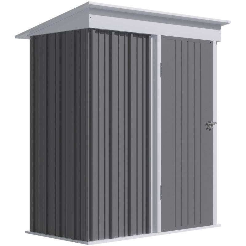 foto del prodotto casetta da giardino porta attrezzi 161x95x163 181cm in acciaio con porta bloccabile grigio