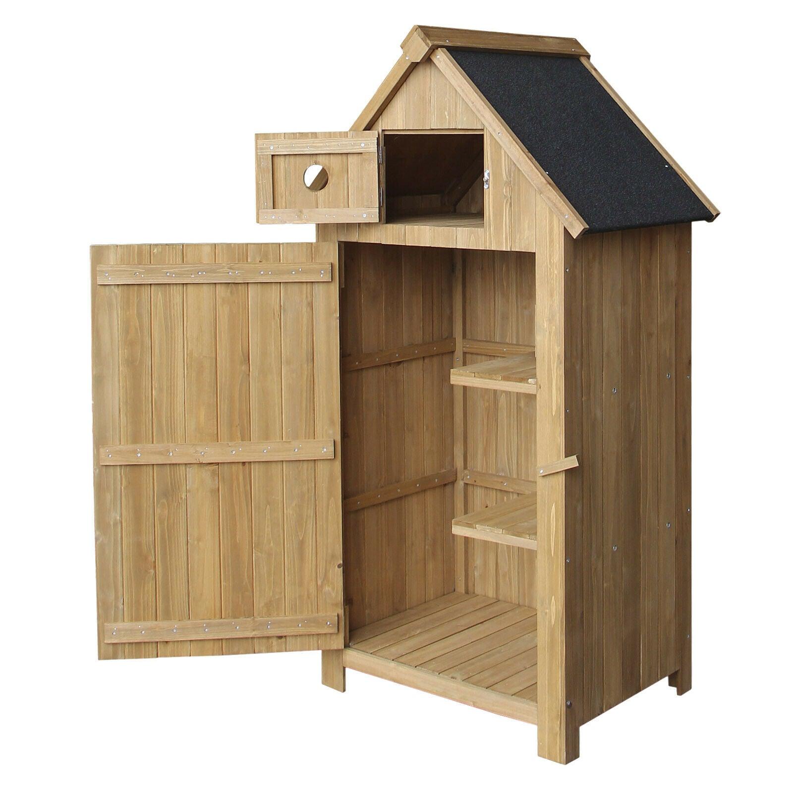 foto del prodotto casetta da giardino stretta in legno di abete con tetto in bitume 142 cm 16 0002171