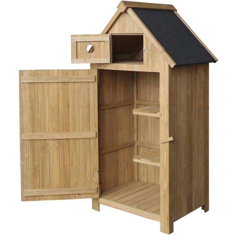 foto del prodotto casetta da giardino stretta in legno di abete con tetto in bitume 142 cm