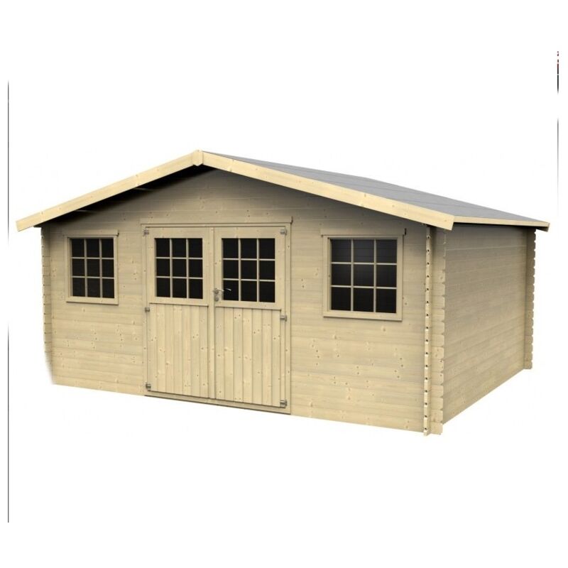foto del prodotto casetta in legno 5x4 metri 28 mm block house moderna porta attrezzi da giardino
