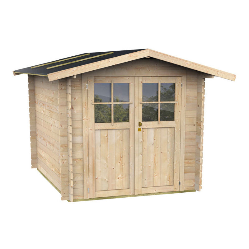 foto del prodotto casetta in legno con doppia porta finestrata deposito da giardino made in italy 296 x 249 x h 219 cm