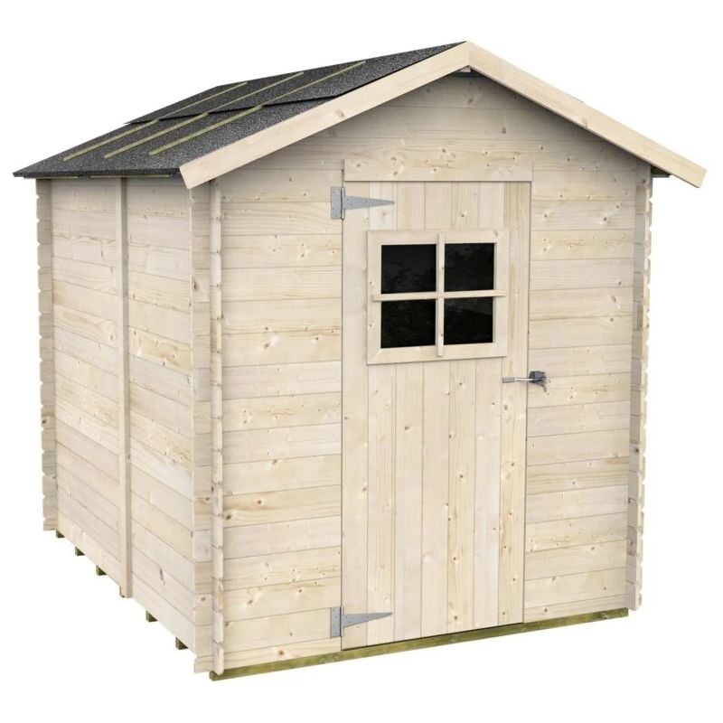 foto del prodotto casetta in legno con porta e finestra deposito da giardino per attrezzi made in italy 178 x 218 x h 203 cm