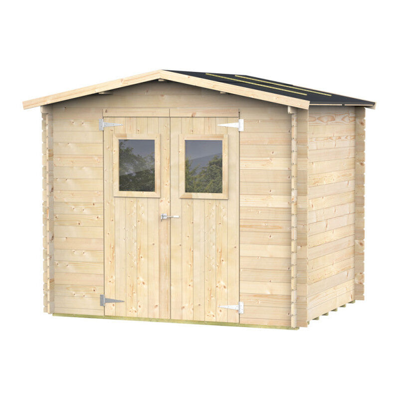 foto del prodotto casetta in legno con porta finestrata deposito da giardino made in italy 146 x 146 x h 204 cm
