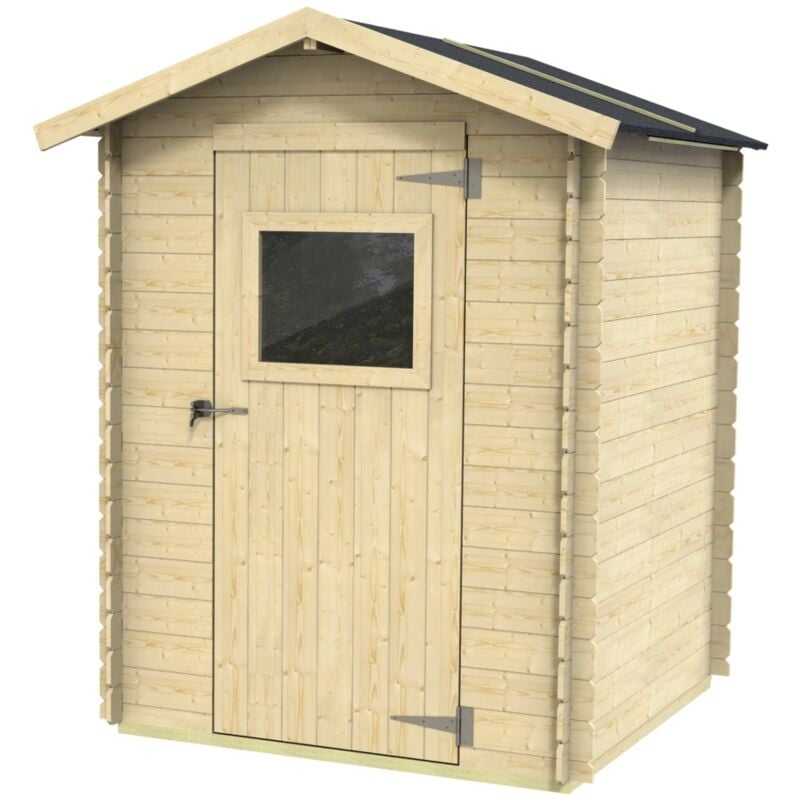 foto del prodotto casetta in legno con porta finestrata deposito da giardino per attrezzi made in italy 146 x 130 x h 194 cm