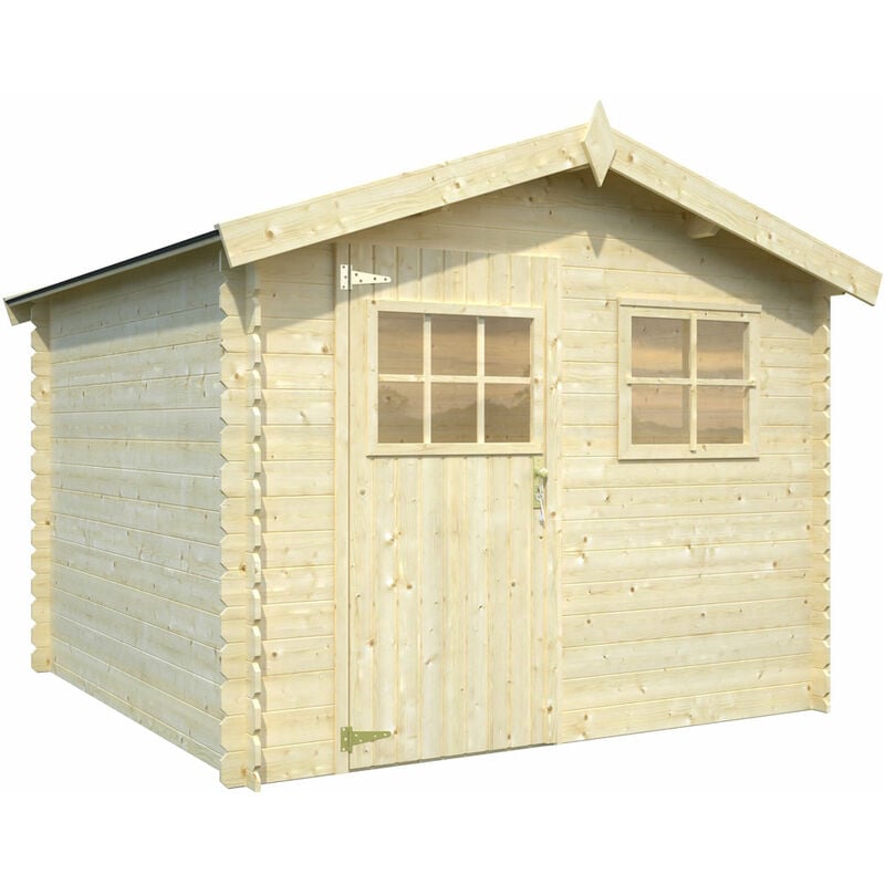 foto del prodotto casetta in legno da giardino bruges sistema blockhaus rimessa box pircher