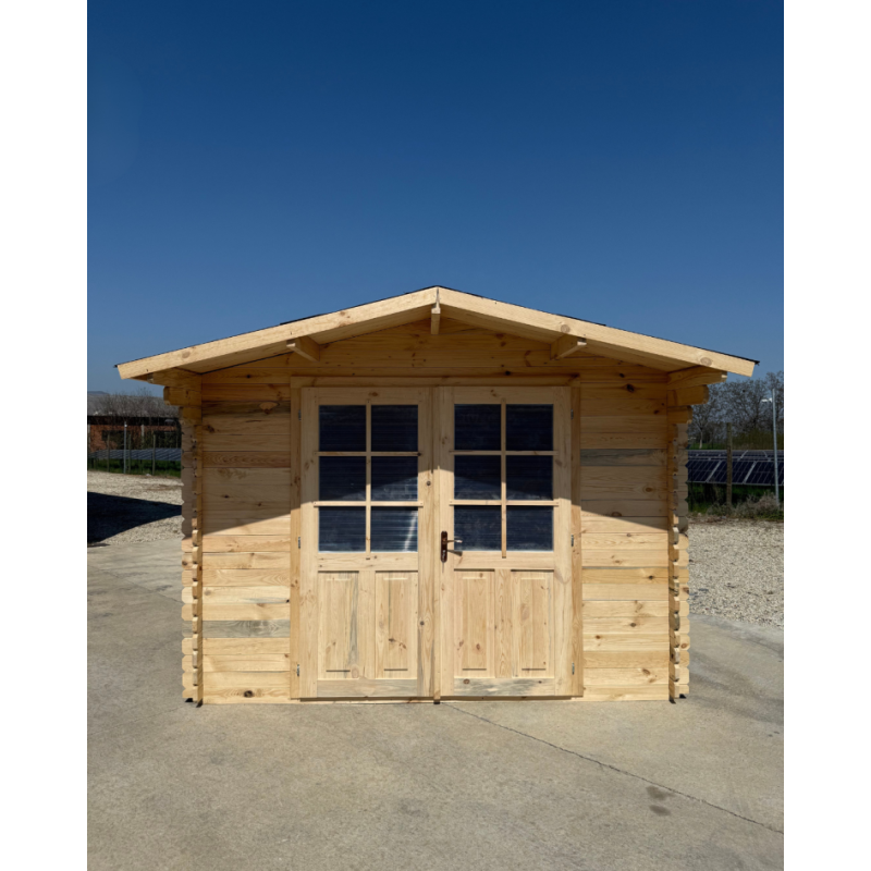 foto del prodotto casetta in legno da giardino per esterni, sistema block house, doghe spessore 28mm articolo block25x25 28dp 110037