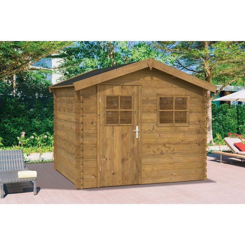 foto del prodotto casetta in legno impregnato agata cm. 260x200 senza pavimento