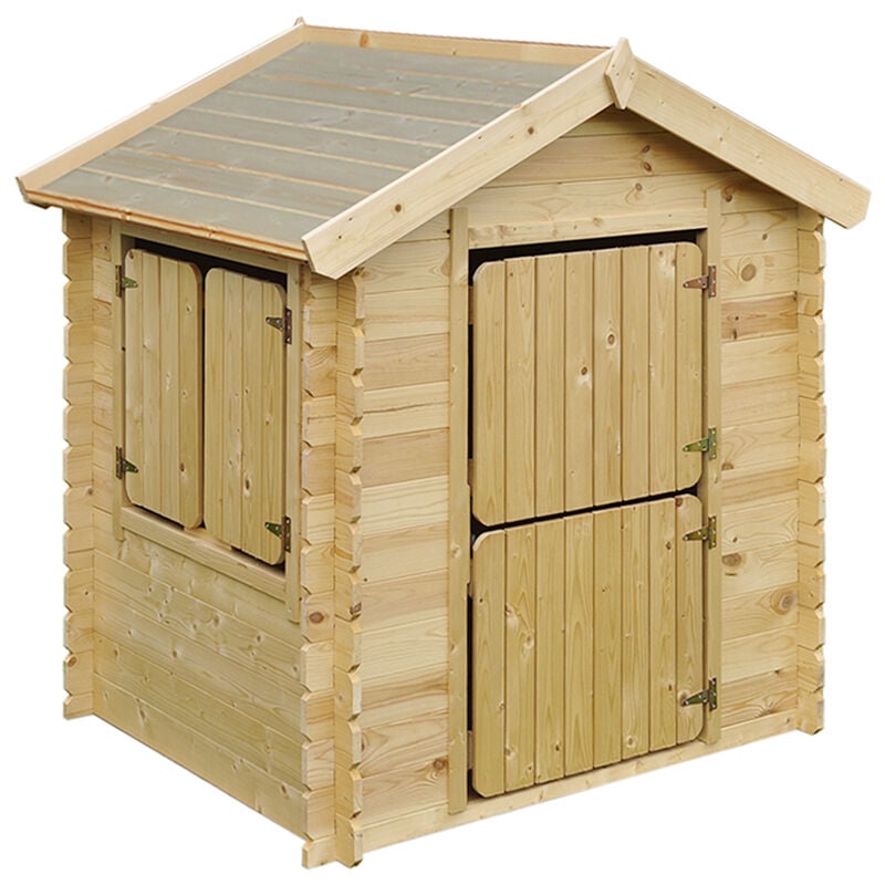 foto del prodotto casetta legno per bambini casetta giocattolo per bambini l112xl146xa143cm 1,1m2 casetta da gioco da esterno casetta da giardino timbela