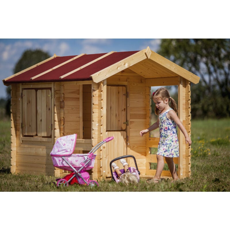 foto del prodotto casetta legno per bambini casetta giocattolo per bambini l182xl146xa145cm 1.1m2 casetta da gioco da esterno casetta da giardino timbela m501