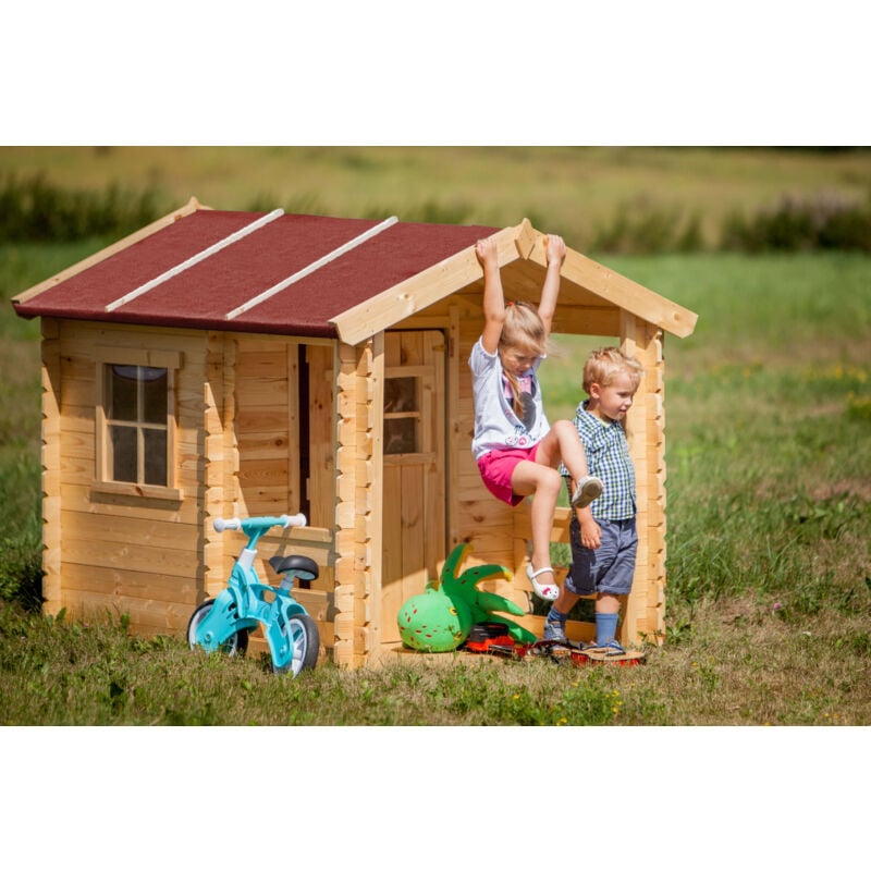 foto del prodotto casetta legno per bambini casetta giocattolo per bambini l182xl146xa145cm 1.1m2 casetta da gioco da esterno casetta da giardino timbela m501a
