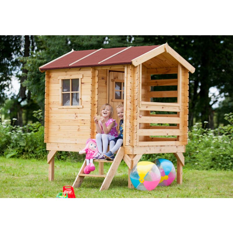 foto del prodotto casetta legno per bambini casetta giocattolo per bambini l182xl146xa205cm 1.1m2 casetta da gioco da esterno casetta da giardino timbela m501b