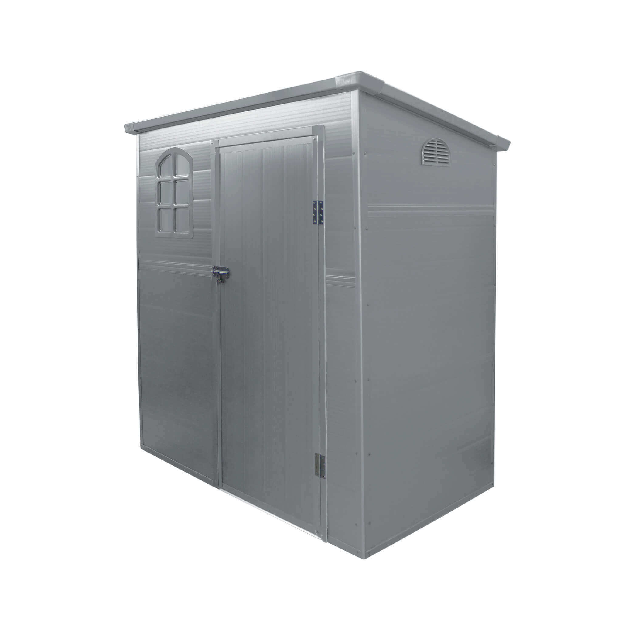 foto del prodotto casetta maison da giardino in resina 191 x 111 x h194 cm in colore grigio chiaro