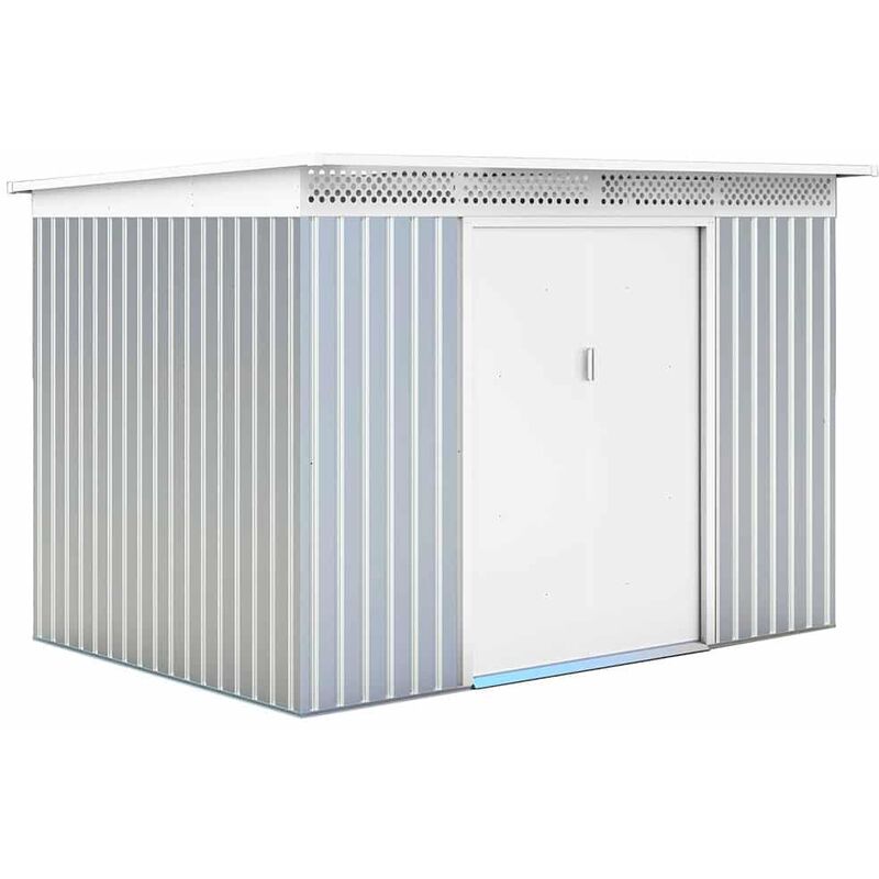 foto del prodotto casetta metallica gardiun london 5,71 m esterni 206x277x187 cm acciaio zincato argento bianco