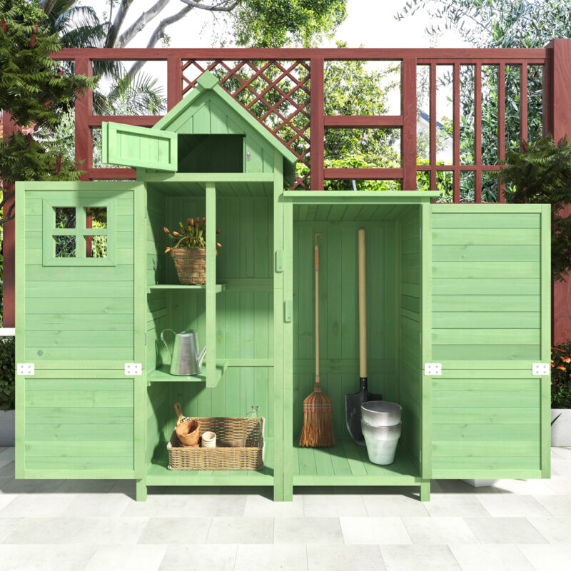 foto del prodotto casetta per attrezzi, armadio da giardino, casetta per attrezzi, armadietto per attrezzi, l x p 118 x 54 cm, 118 x 54 x 173 cm l x p x a ,