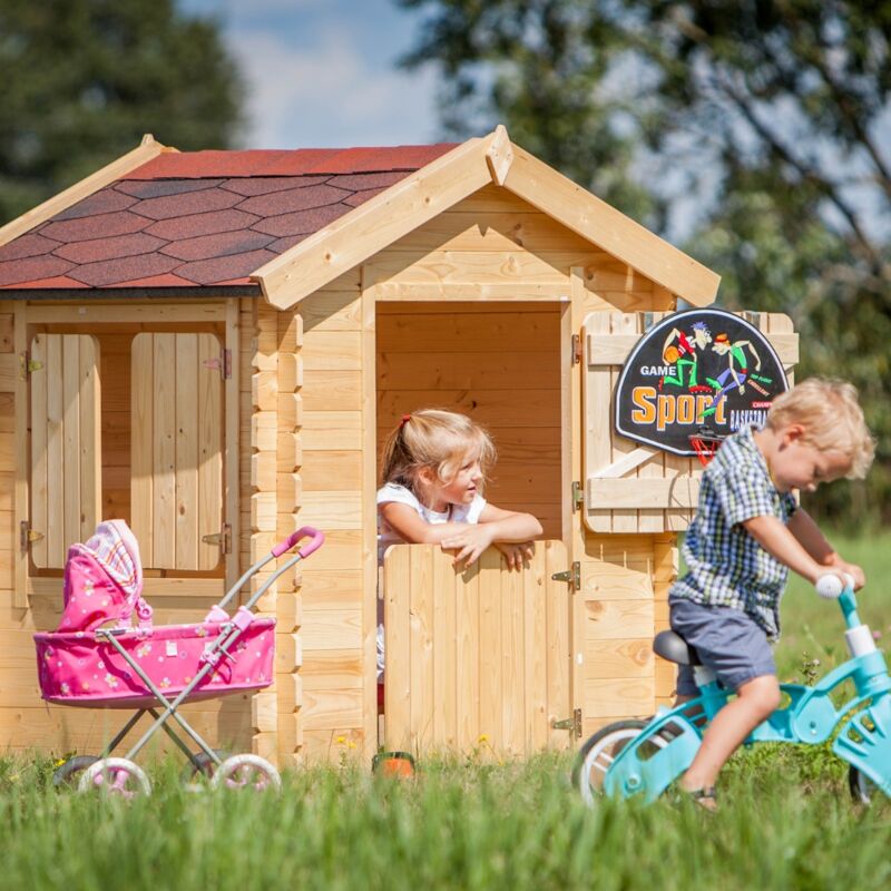 foto del prodotto casetta per bambini 1.1m2 casa da giardino per bambini con il pavimento l146xb112xa145cm casetta legno per bambini da esterno timbela m516