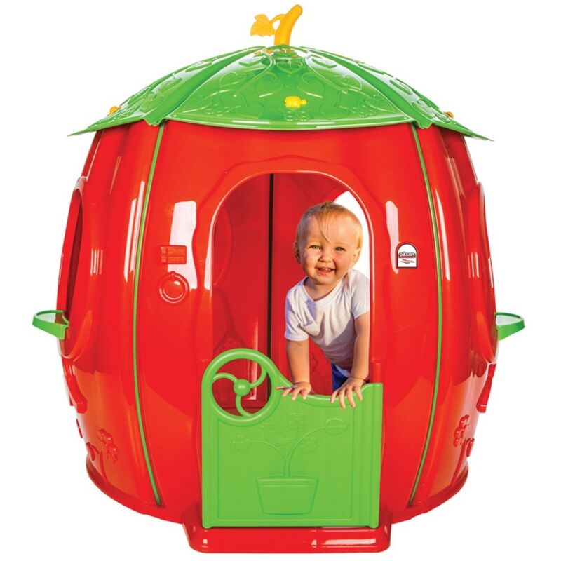foto del prodotto casetta per bambini fragola in resina plastica casa da giardino esterno bimbi