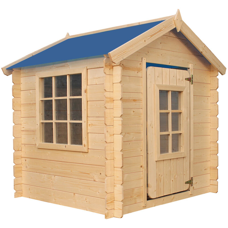 foto del prodotto casetta per bambini in legno senza pavimento l111xl114xa121cm 0,9 m2 casette da giardino per bambini timbela m570m 1 tetto blu 
