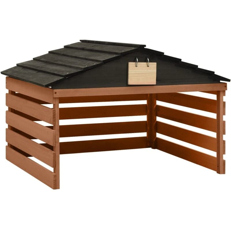 foto del prodotto casetta per tosaerba robotizzato nero marrone 78x74x54 cm abete vidaxl