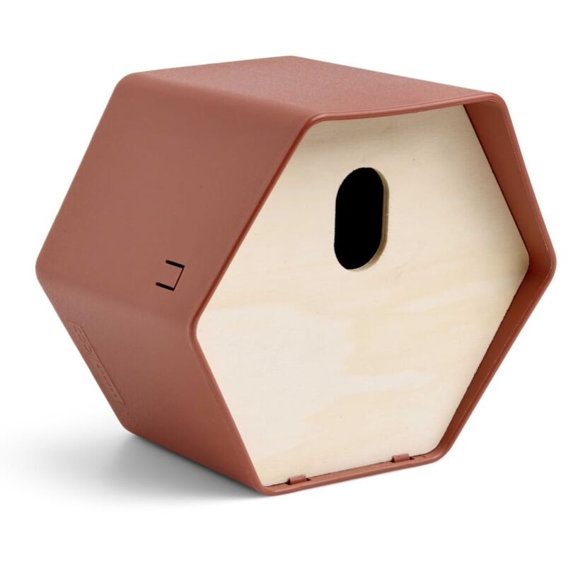 foto del prodotto casetta per uccelli hive 2 19x23x20 cm foro ovale marrone capi