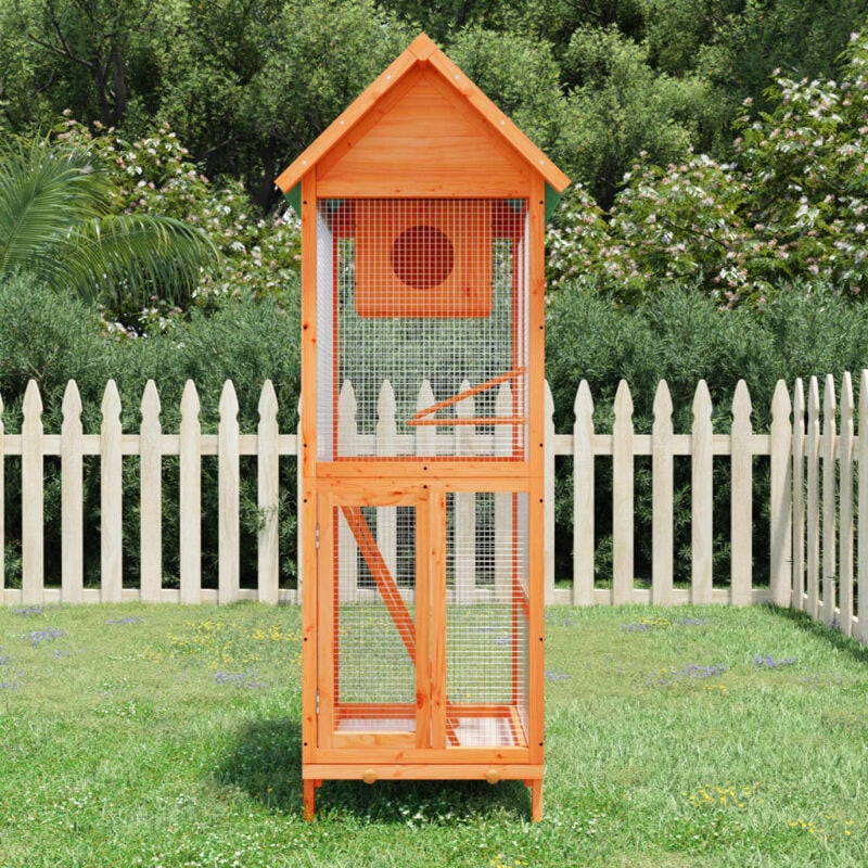 foto del prodotto casetta per uccelli marrone 60x58,5x160 cm legno massello pino vidaxl