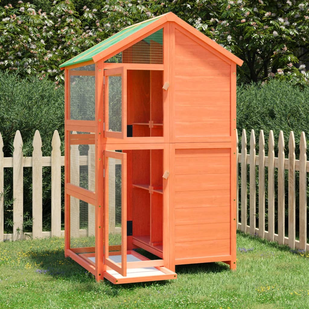 foto del prodotto casetta per uccelli marrone 97x81x152 cm legno massello di pinocod mxl 128456