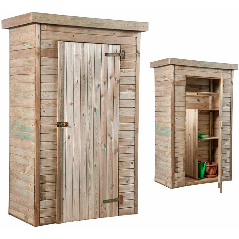 foto del prodotto casetta porta attrezzi da giardino in legno armadio ripostiglio esterno pircher