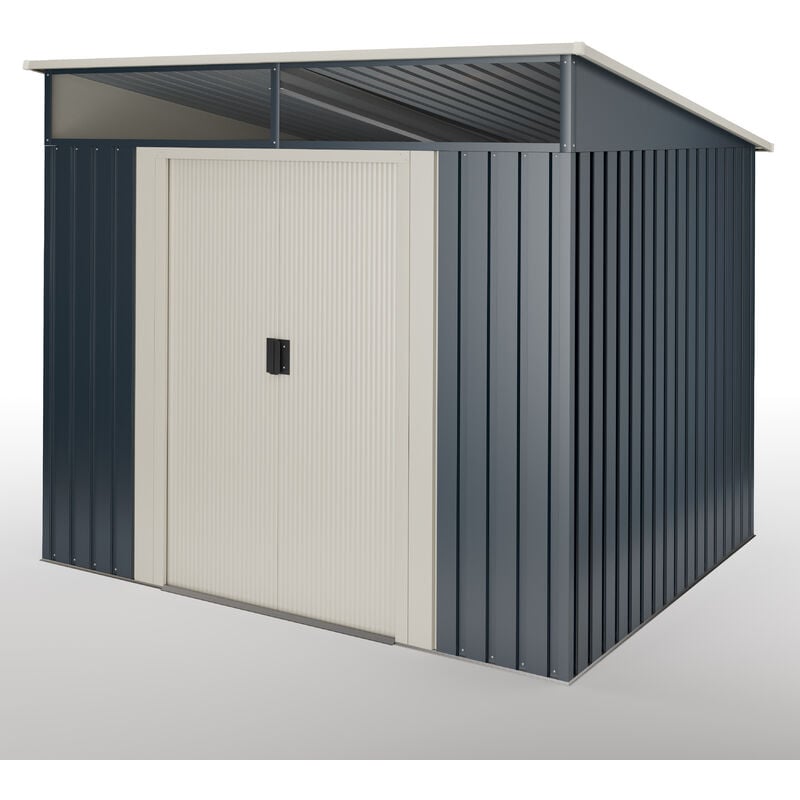 foto del prodotto casette da giardino in metallo 5,6m2 wasabi stark 10 anni di garanzia 236x238x203cm. capanno da giardino