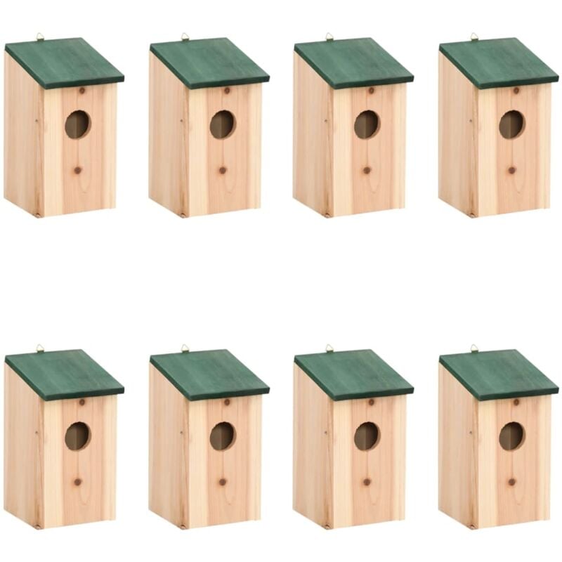 foto del prodotto casette per gli uccelli 8 pz in legno 12x12x22 cm vidaxl