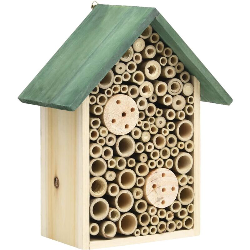foto del prodotto casette per insetti 2 pz 23x14x29 cm in legno massello di abete vidaxl